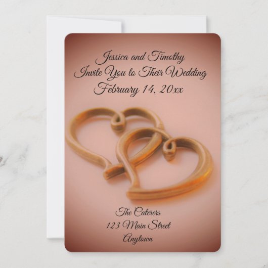 Invitation Mariage Coeurs liés (Devant)