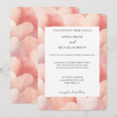 Invitation Mariage coeurs roses romantiques (Devant / Derrière)