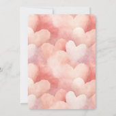 Invitation Mariage coeurs roses romantiques (Dos)