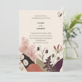 Invitation Mariage Collage Botanique Moderne (Debout devant)