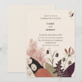 Invitation Mariage Collage Botanique Moderne (Devant / Derrière)