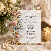 Invitation Mariage Collage Floral Élégant