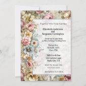 Invitation Mariage Collage Floral Élégant (Devant)