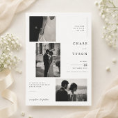 Invitation Mariage Collage Photo Éditorial de Luxe