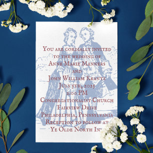 Invitation Mariage colonial-américain