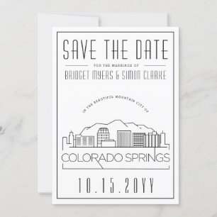 Invitation Mariage Colorado Springs Skyline Enregistrer la