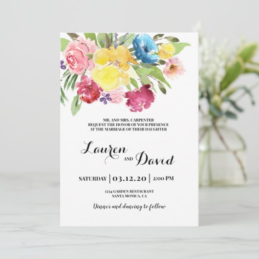 Invitation Mariage coloré (Debout devant)