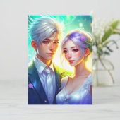 Invitation Mariage coloré Anime Couple (Debout devant)