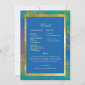 Invitation Mariage coloré Bleu & Or Royal (Devant)