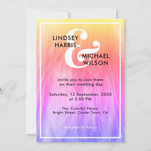 Invitation Mariage coloré clair (Devant)