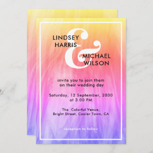 Invitation Mariage coloré clair