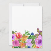 Invitation Mariage coloré d'aquarelle florale (Dos)
