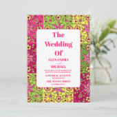 Invitation Mariage coloré de broderie mexicaine (Debout devant)