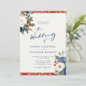 Invitation Mariage coloré de code QR floral (Debout devant)