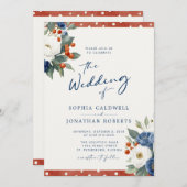 Invitation Mariage coloré de code QR floral (Devant / Derrière)