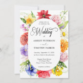 Invitation Mariage coloré de l'aquarelle (Devant)