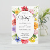 Invitation Mariage coloré de l'aquarelle (Debout devant)