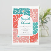 Invitation Mariage coloré rétro (Debout devant)