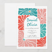 Invitation Mariage coloré rétro (Devant / Derrière)