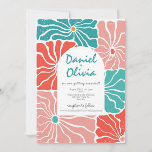 Invitation Mariage coloré rétro