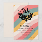 Invitation Mariage Coloré Rétro à la Fugue  (Devant / Derrière)