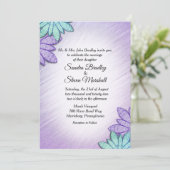 Invitation Mariage combiné couleur florale chic (Debout devant)