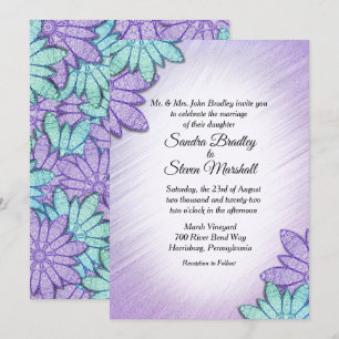 Invitation Mariage combiné couleur florale chic