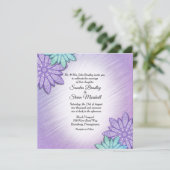 Invitation Mariage combiné couleur florale chic (Debout devant)