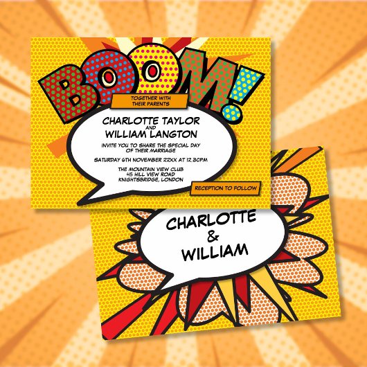 Invitation Mariage comique moderne de concepteur typographiqu