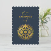 Invitation Mariage Compass de passeport de mariage de destina (Debout devant)