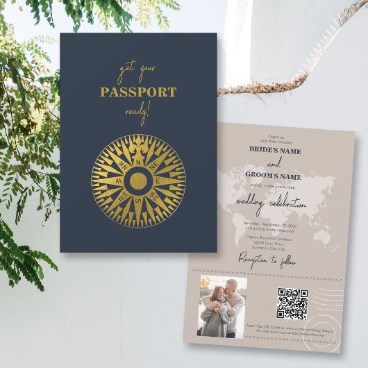 Invitation Mariage Compass de passeport de mariage de destina