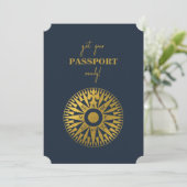Invitation Mariage Compass de passeport de mariage de destina (Debout devant)