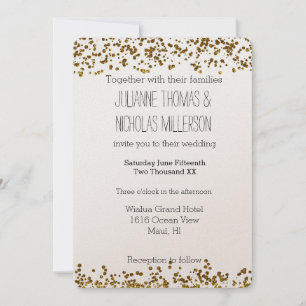 Invitation Mariage Confett Parties scintillant Gold Bling