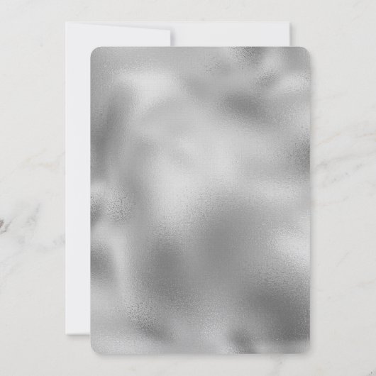 Invitation Mariage Confetti argent blanc (Dos)