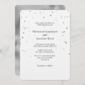 Invitation Mariage Confetti argent blanc (Devant / Derrière)