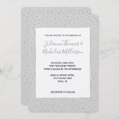 Invitation Mariage Confetti en argent gris invite (Devant / Derrière)
