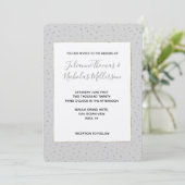 Invitation Mariage Confetti en argent gris invite (Debout devant)