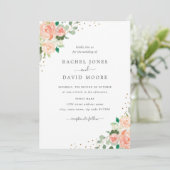 Invitation Mariage Confetti floral de Pêche à Brosse (Debout devant)