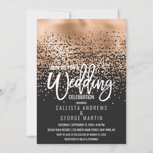 Invitation Mariage Confetti Ombre (Devant)