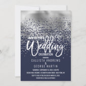 Invitation Mariage Confetti Ombre de la marine moderne (Devant)