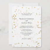 Invitation Mariage Confetti Or Blanc (Devant)