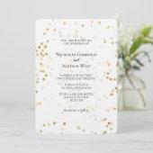 Invitation Mariage Confetti Or Blanc (Debout devant)