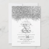 Invitation Mariage Confetti Parties scintillant blanche en ar (Devant)
