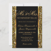 Invitation Mariage Confetti Parties scintillant or (Devant)