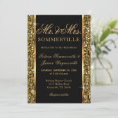 Invitation Mariage Confetti Parties scintillant or (Debout devant)