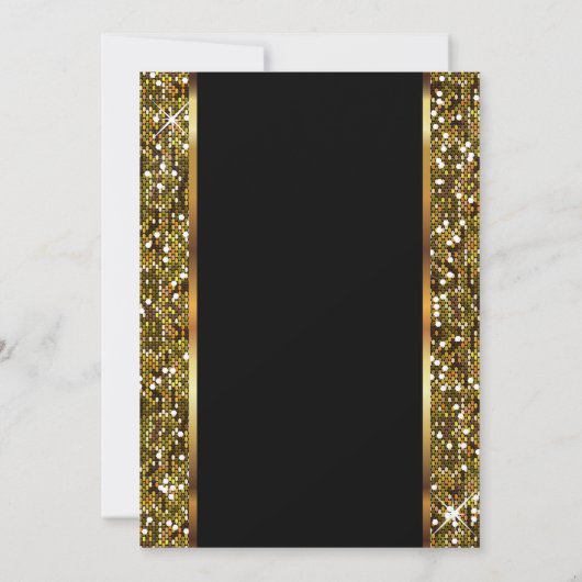 Invitation Mariage Confetti Parties scintillant or (Dos)