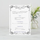 Invitation Mariage Conseils et commentaires Cadre de Filigree (Debout devant)