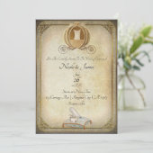 Invitation Mariage Conte de Fée Carrosse et Pantoufle de Cend (Debout devant)