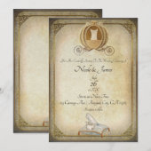 Invitation Mariage Conte de Fée Carrosse et Pantoufle de Cend (Devant / Derrière)
