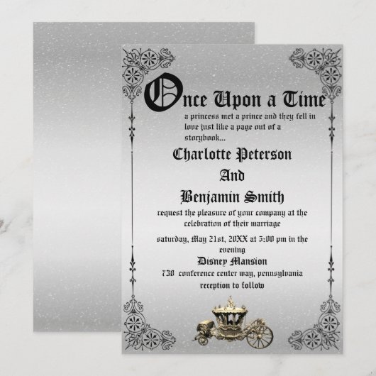 Invitation Mariage Conte de Fée Vintage (Devant / Derrière)